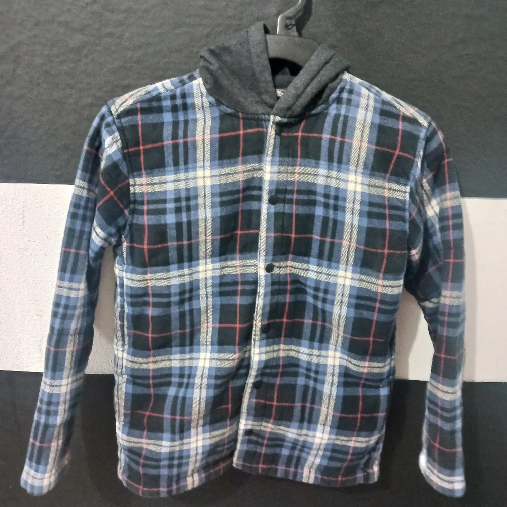 Old Navy Boy navy blue striped buttoned jacket